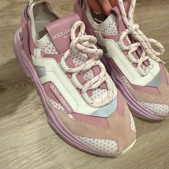 Women Dolce & Gabbana Women\'s Pink and White Sneakers main image 2